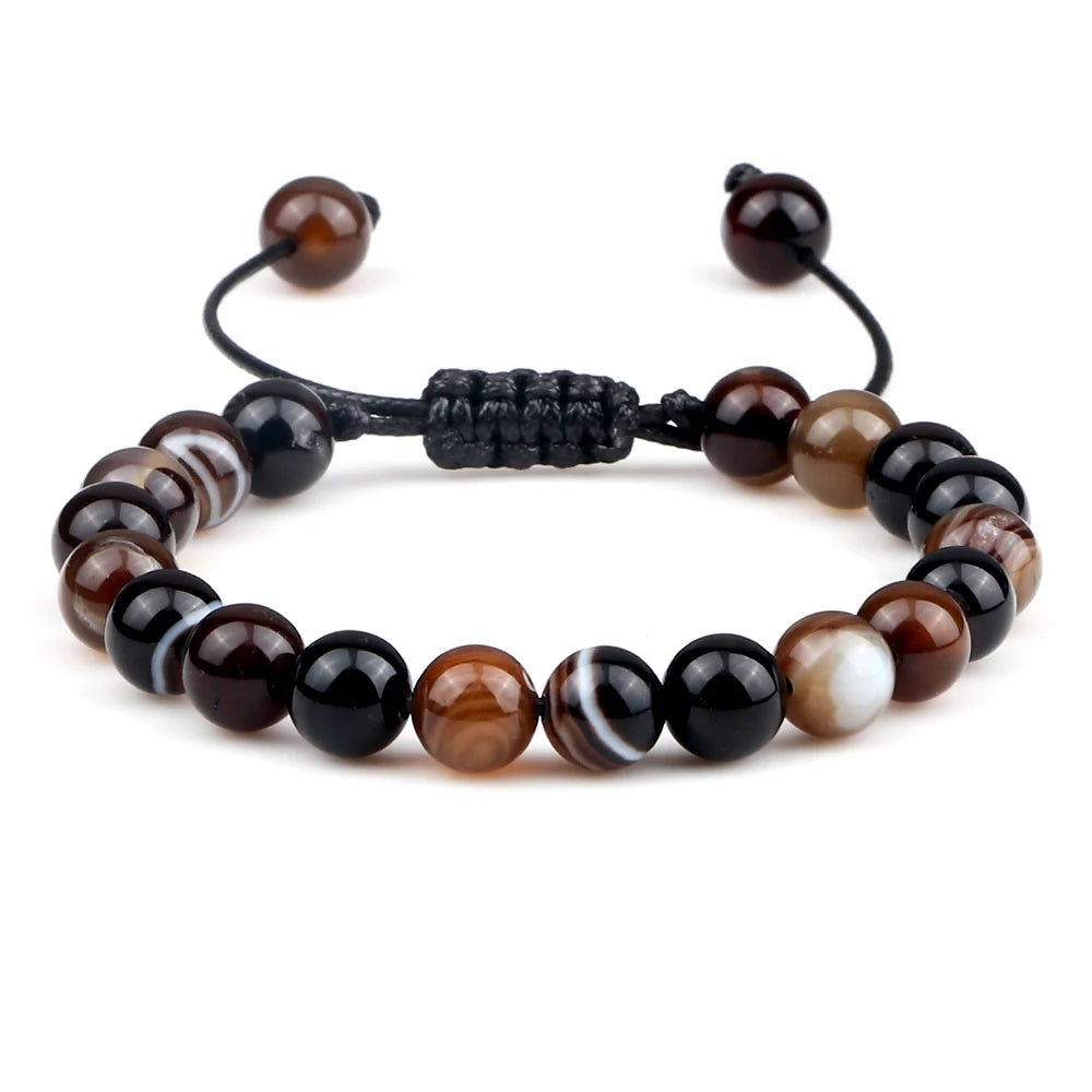 Tigerauge & Lavastein Armband – Verstellbar, Für Damen & Herren, Yoga & Balance