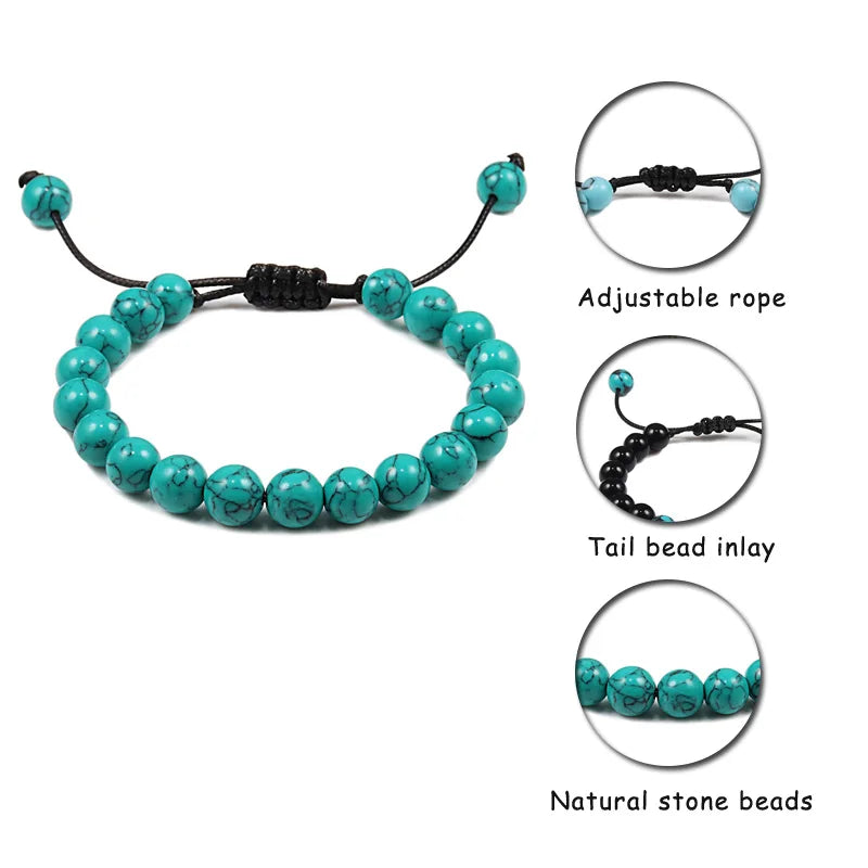 Tigerauge & Lavastein Armband – Verstellbar, Für Damen & Herren, Yoga & Balance