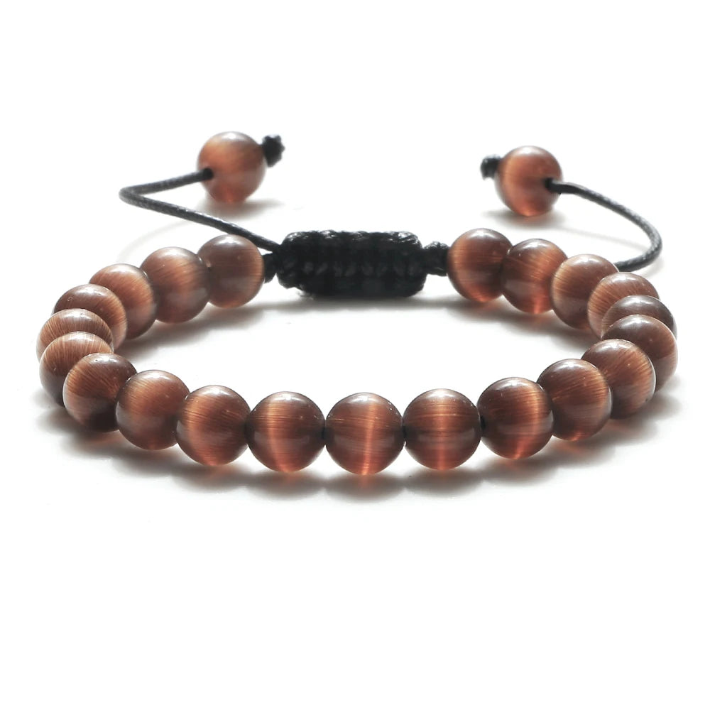 Tigerauge & Lavastein Armband – Verstellbar, Für Damen & Herren, Yoga & Balance