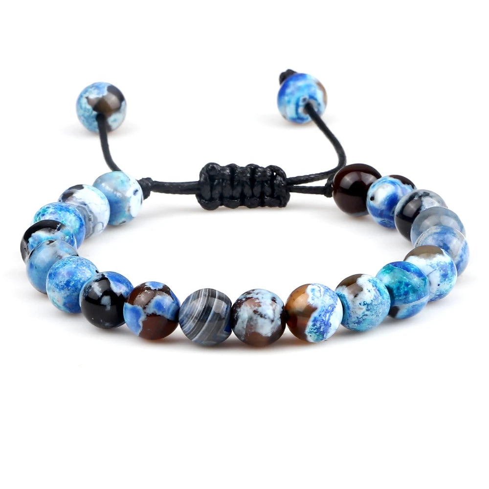 Tigerauge & Lavastein Armband – Verstellbar, Für Damen & Herren, Yoga & Balance