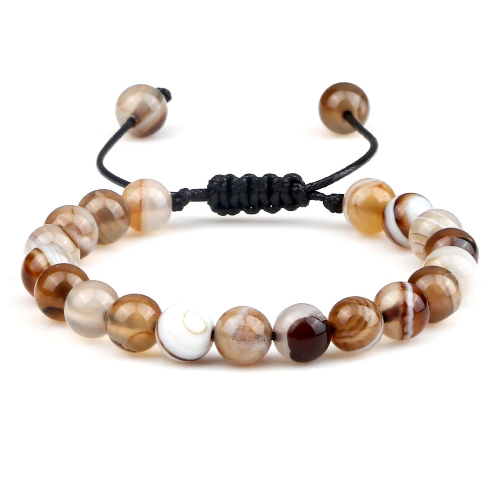 Tigerauge & Lavastein Armband – Verstellbar, Für Damen & Herren, Yoga & Balance