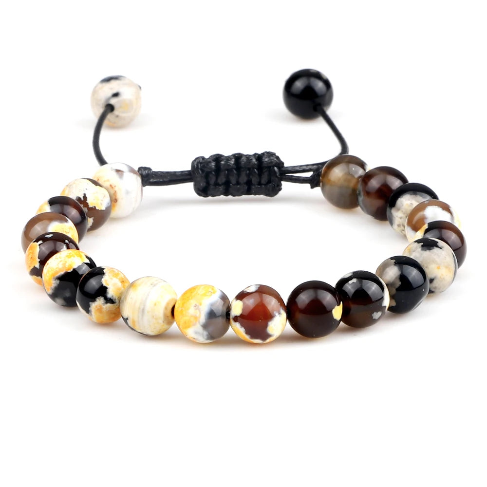 Tigerauge & Lavastein Armband – Verstellbar, Für Damen & Herren, Yoga & Balance