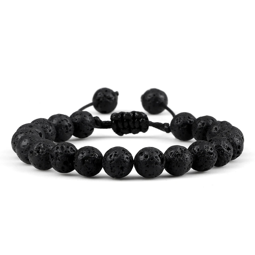 Tigerauge & Lavastein Armband – Verstellbar, Für Damen & Herren, Yoga & Balance