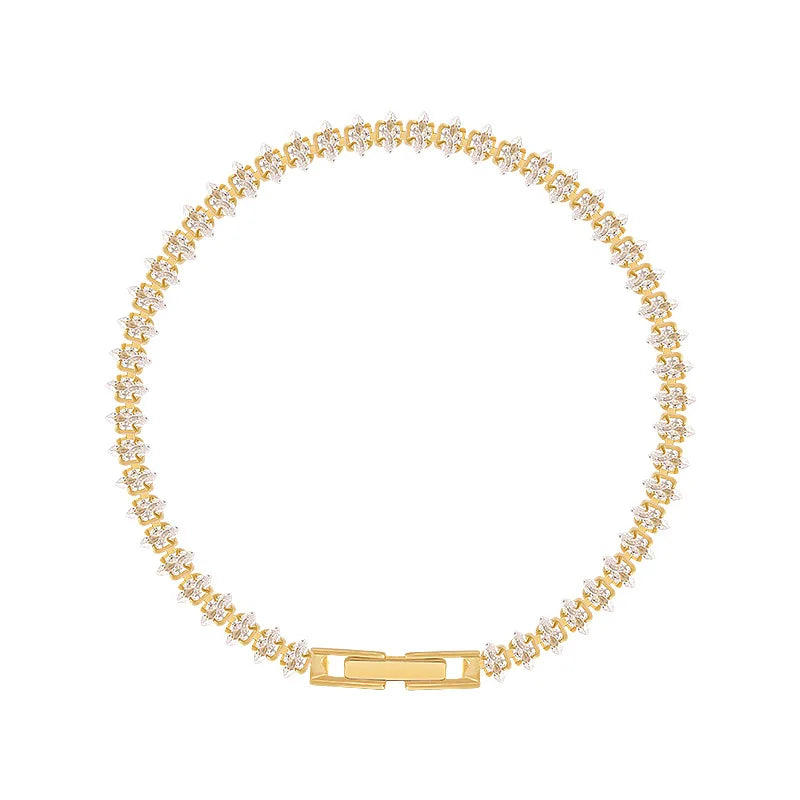 Luxuriöses Kristall-Armband – Geometrisch, Goth, mit Marquise-Rhinestones für Damen