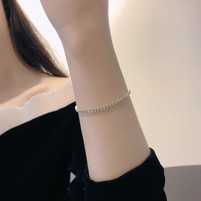 Luxuriöses Kristall-Armband – Geometrisch, Goth, mit Marquise-Rhinestones für Damen