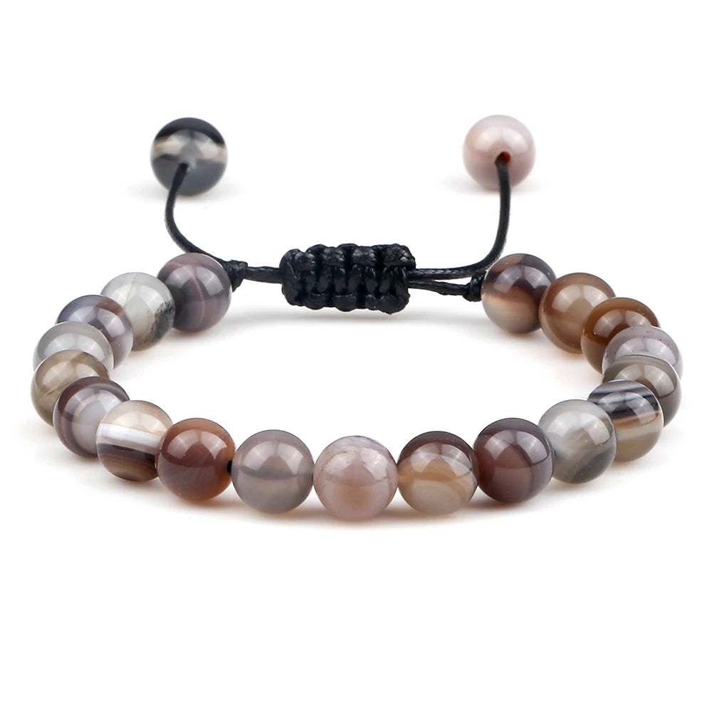 Tigerauge & Lavastein Armband – Verstellbar, Für Damen & Herren, Yoga & Balance