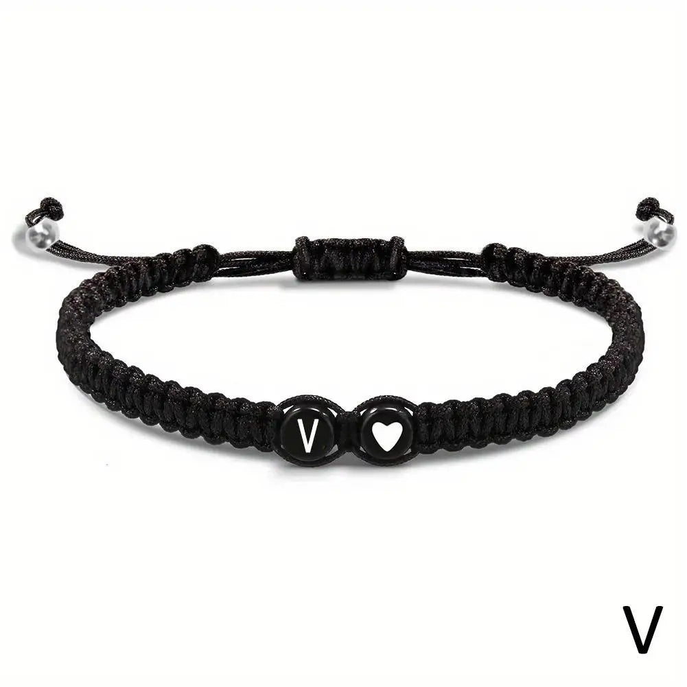 Handgemachtes Armband mit Buchstaben A–Z – Verstellbares Herzarmband für Damen & Herren, Freundschafts- und Namensschmuck, ideales Geschenk