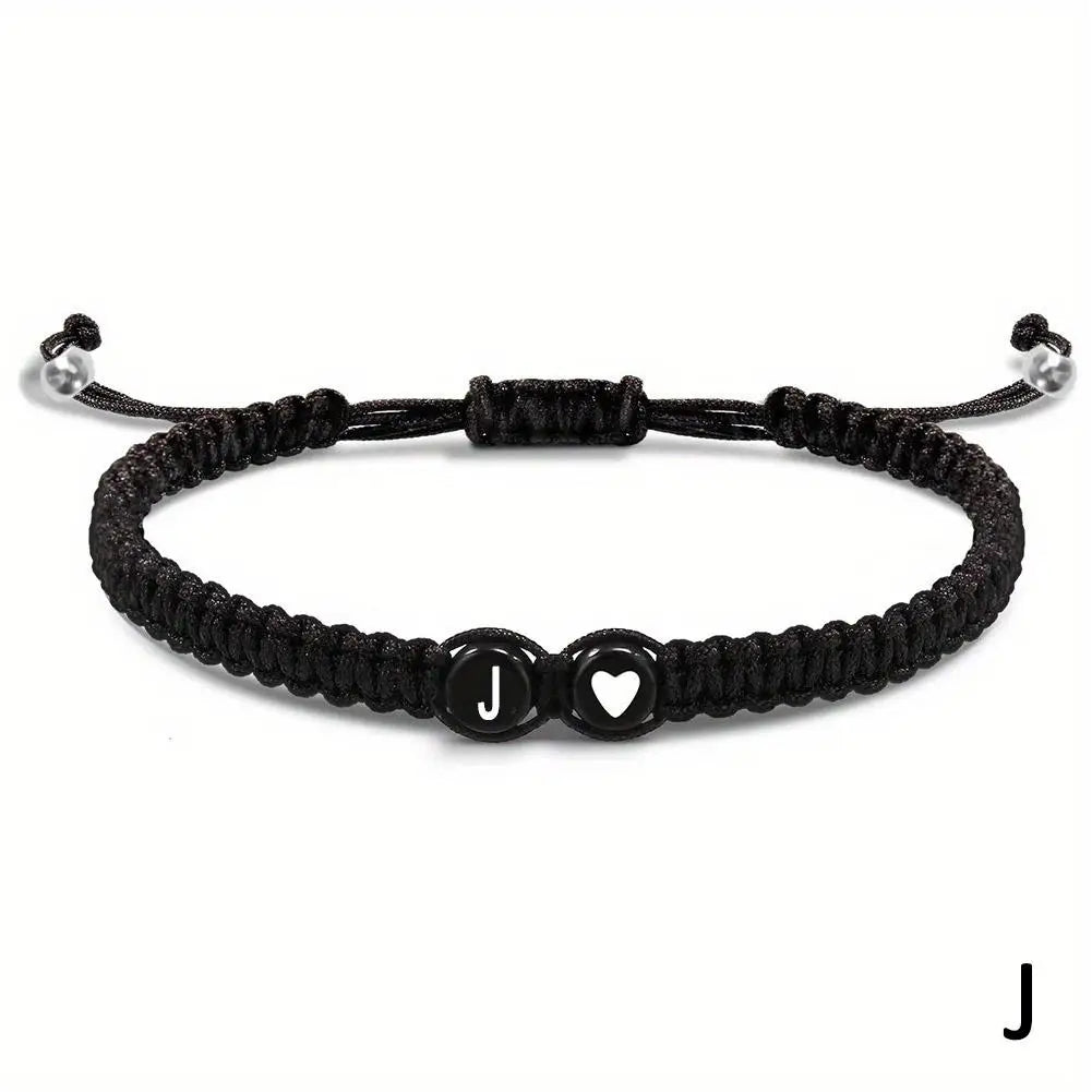 Handgemachtes Armband mit Buchstaben A–Z – Verstellbares Herzarmband für Damen & Herren, Freundschafts- und Namensschmuck, ideales Geschenk