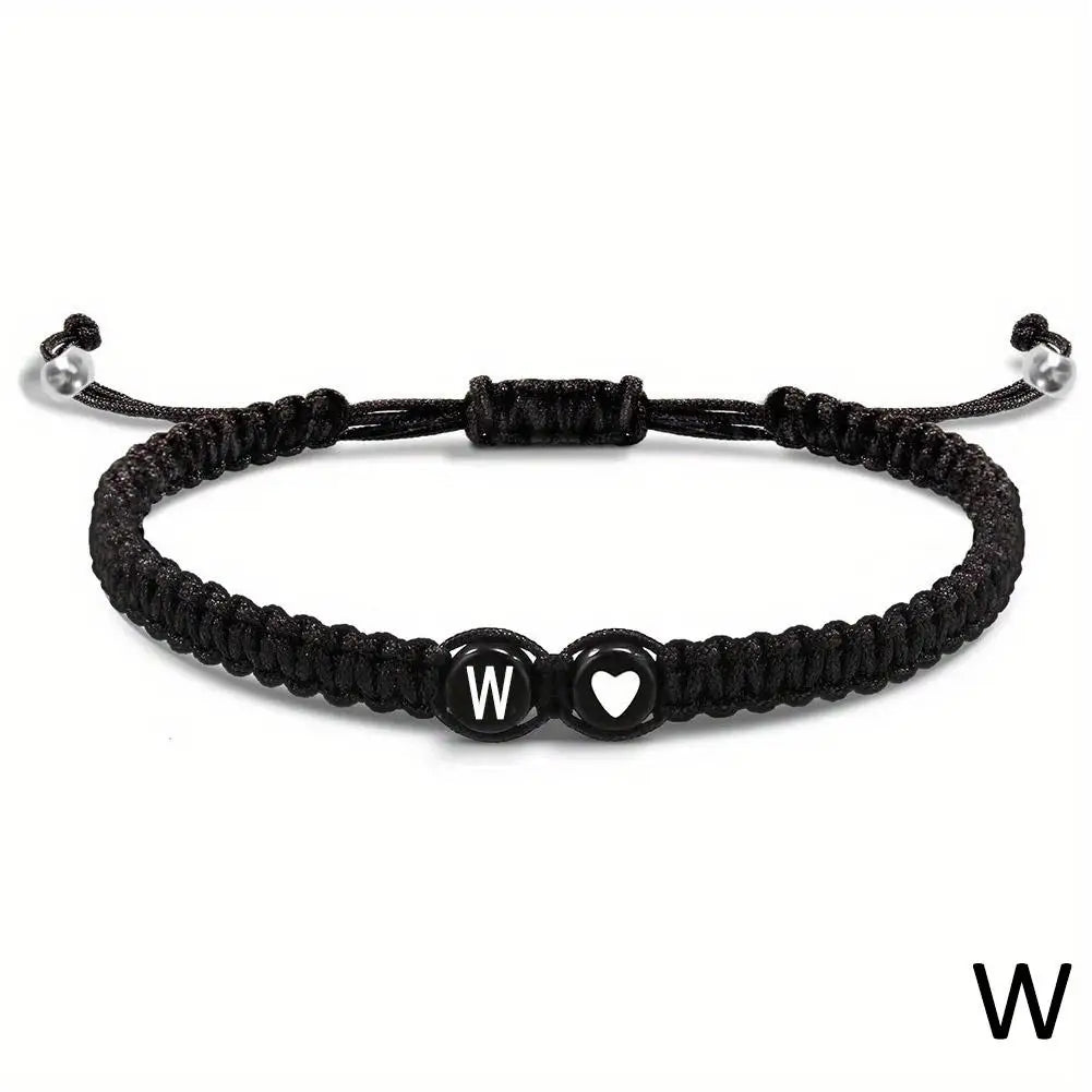 Handgemachtes Armband mit Buchstaben A–Z – Verstellbares Herzarmband für Damen & Herren, Freundschafts- und Namensschmuck, ideales Geschenk