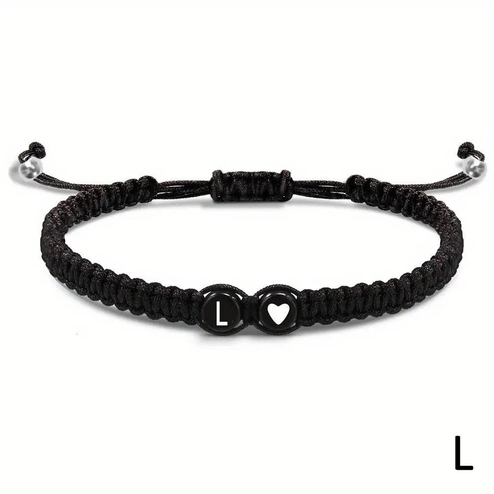 Handgemachtes Armband mit Buchstaben A–Z – Verstellbares Herzarmband für Damen & Herren, Freundschafts- und Namensschmuck, ideales Geschenk