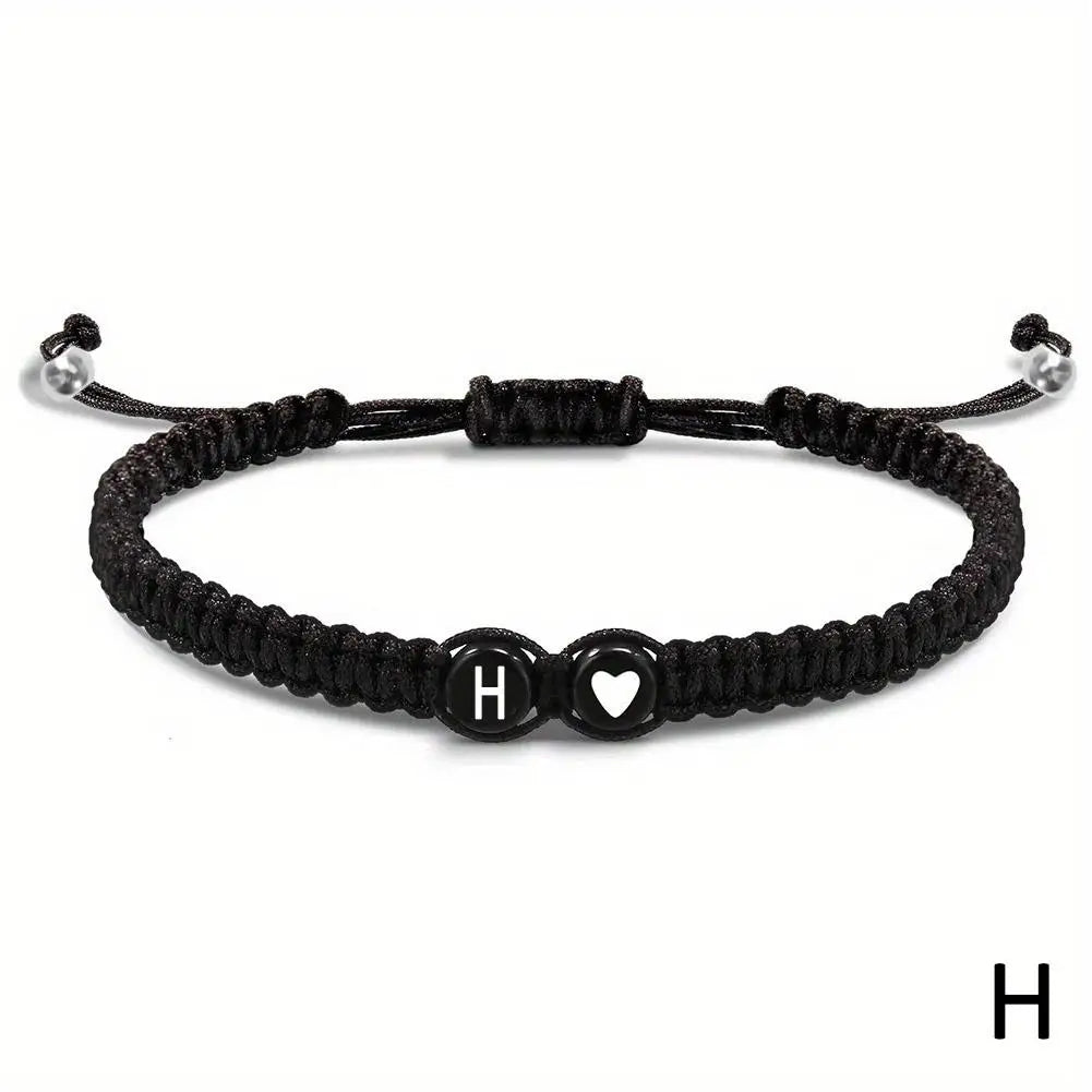 Handgemachtes Armband mit Buchstaben A–Z – Verstellbares Herzarmband für Damen & Herren, Freundschafts- und Namensschmuck, ideales Geschenk
