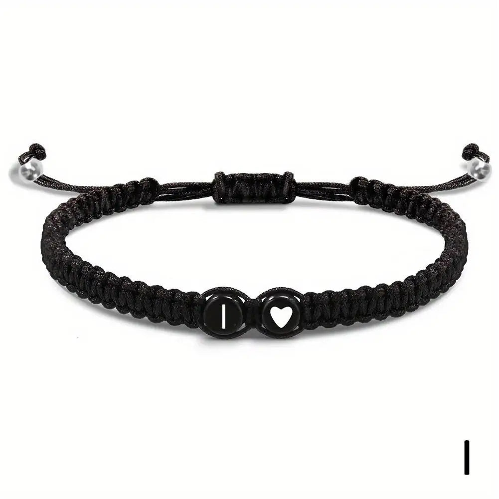 Handgemachtes Armband mit Buchstaben A–Z – Verstellbares Herzarmband für Damen & Herren, Freundschafts- und Namensschmuck, ideales Geschenk
