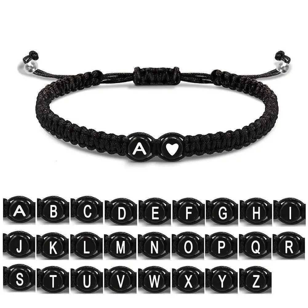Handgemachtes Armband mit Buchstaben A–Z – Verstellbares Herzarmband für Damen & Herren, Freundschafts- und Namensschmuck, ideales Geschenk