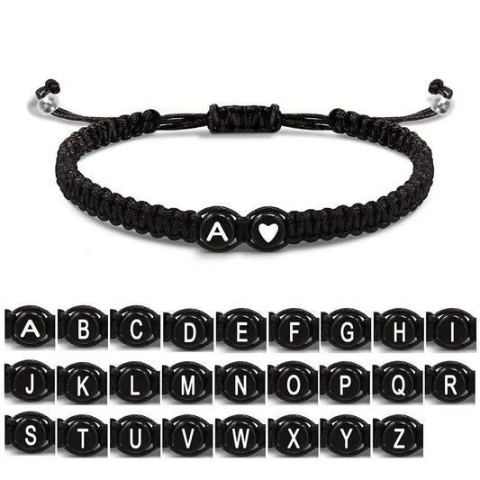 Handgemachtes Armband mit Buchstaben A–Z – Verstellbares Herzarmband für Damen & Herren, Freundschafts- und Namensschmuck, ideales Geschenk